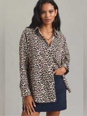 Anthropologie Bennet Button-down Leopard Print